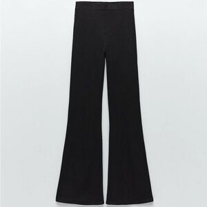 ZARA High-Waisted Ribbed Pants